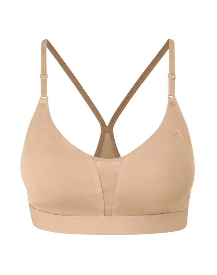 Soft Touch Sports Bra C Logo Champagne Frost Women Champion Sports Bras and Bralettes