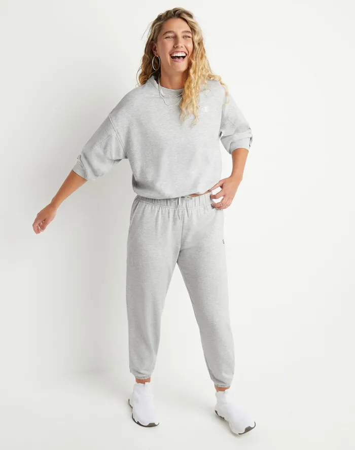 Soft Touch Sweatpants C Logo 27034 Oxford Grey Women Champion Pants