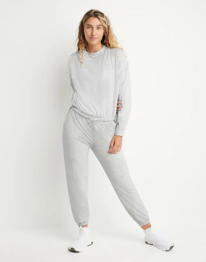 Soft Touch Sweatpants C Logo 27034 Oxford Grey Women Champion Pants