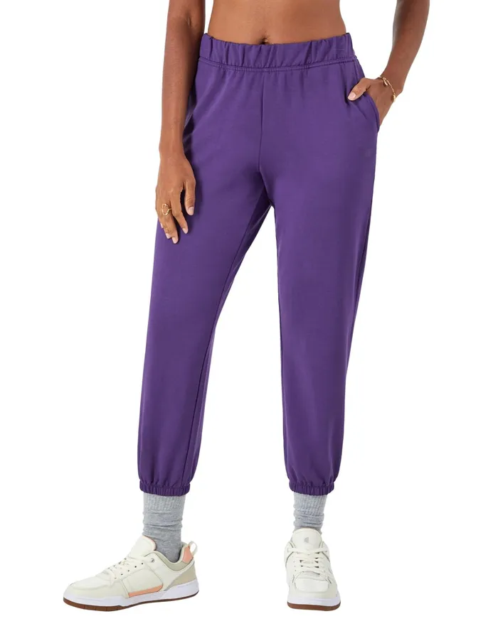 Soft Touch Sweatpants C Logo 27034 Pop Art Purple Women Champion Pants