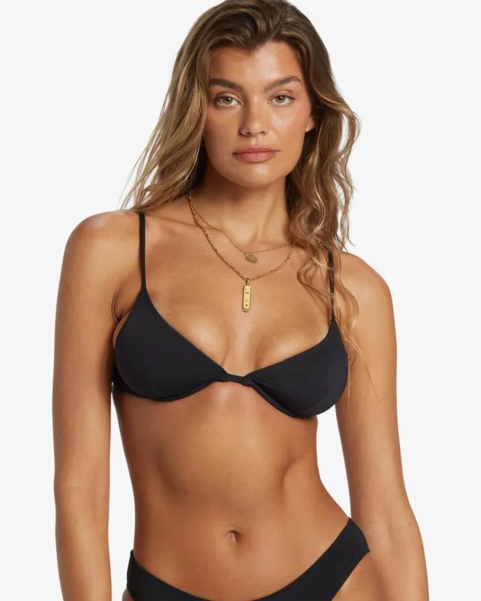 Sol Searcher Reese Uwire Bikini Top Black Pebble Women Billabong Bikinis
