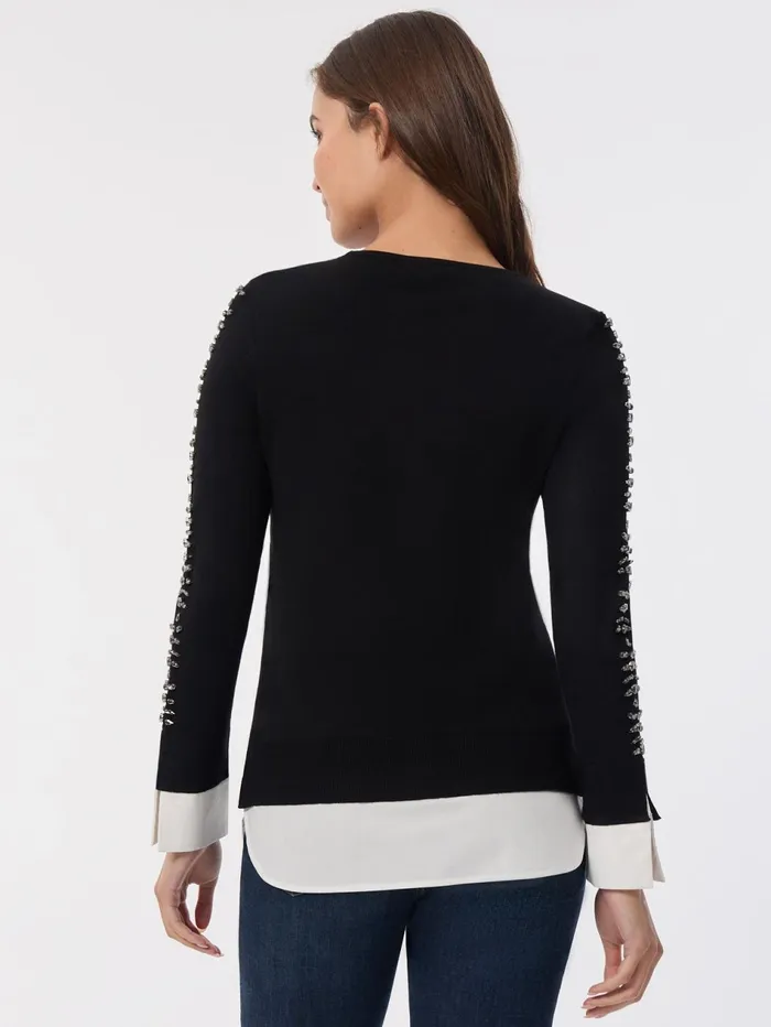 Sparkle Accent Twofer Layered Look Top Women Jones New York Tops and Blouses Sparkle Accent Twofer Layered Look Top Women Jones New York Tops and Blouses