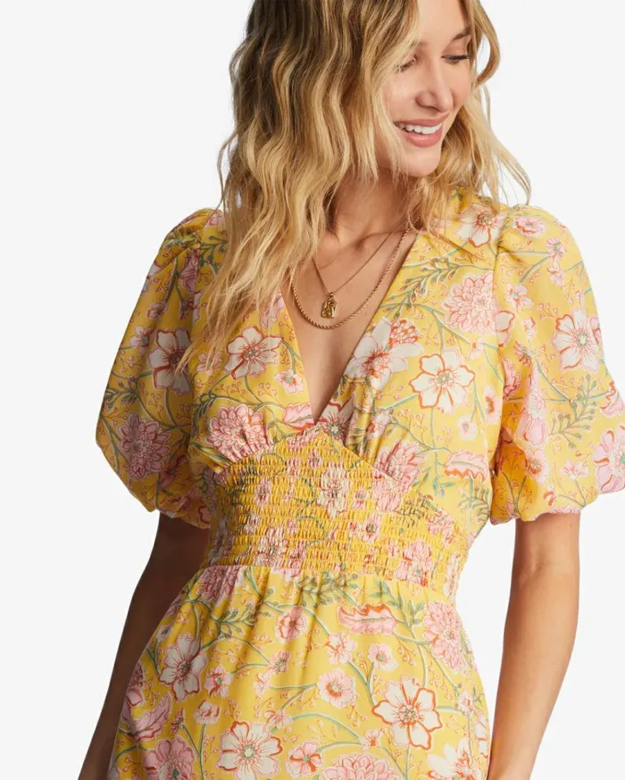 Spellbound Maxi Dress Golden Peach Women Billabong Maxi Dresses