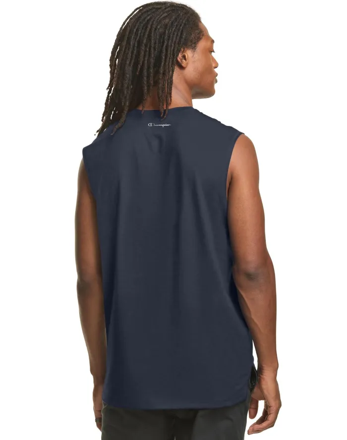Sport Muscle Tank Reflective C Logo Navy Men Champion TShirts and Tops