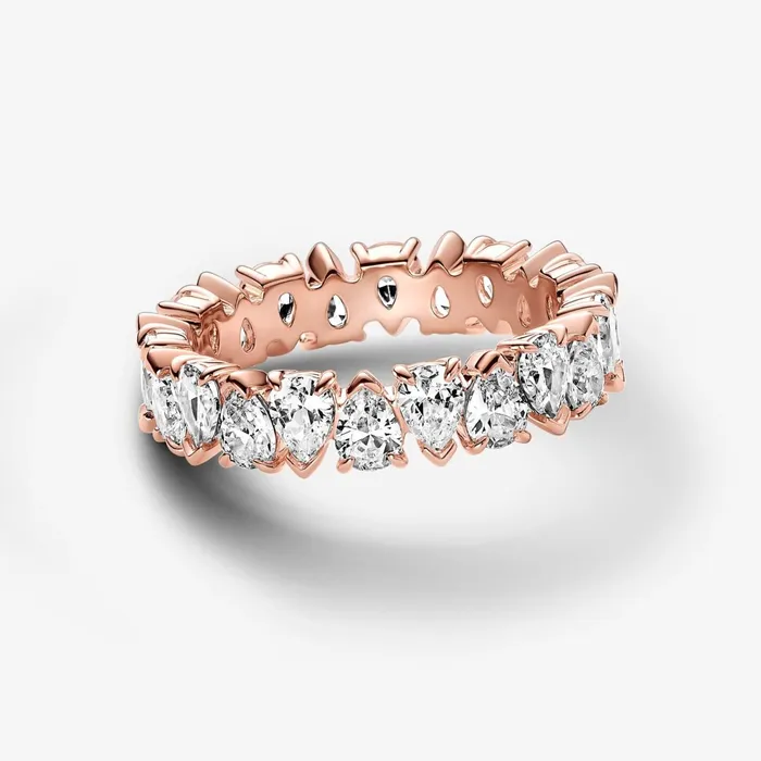 Stackable Rings Women Pandora Alternating Sparkling Band Ring