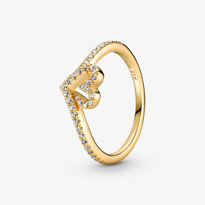 Stackable Rings Women Pandora Online Timeless Wish Sparkling Heart Ring Gold Plated