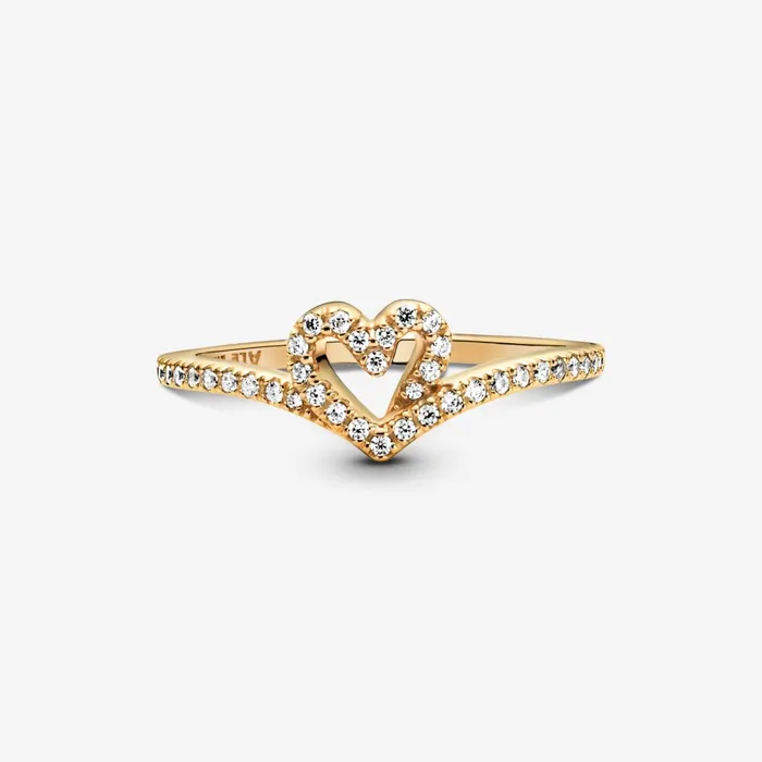 Stackable Rings Women Pandora Online Timeless Wish Sparkling Heart Ring Gold Plated