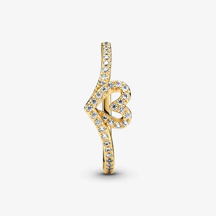 Stackable Rings Women Pandora Online Timeless Wish Sparkling Heart Ring Gold Plated