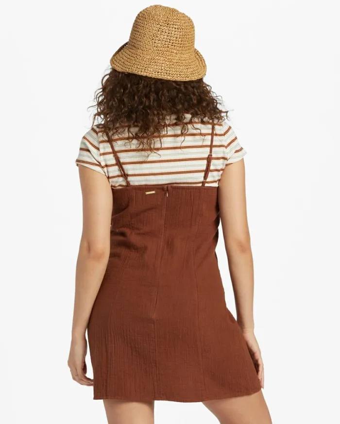 Stay Awhile Mini Dress Toasted Coconut Women Billabong Essentials