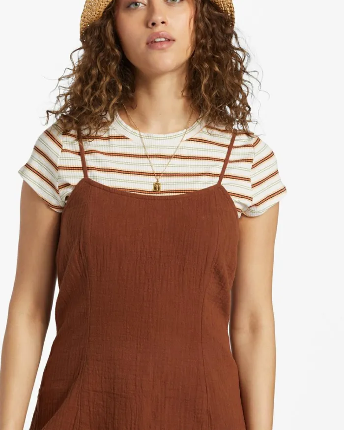 Stay Awhile Mini Dress Toasted Coconut Women Billabong Essentials