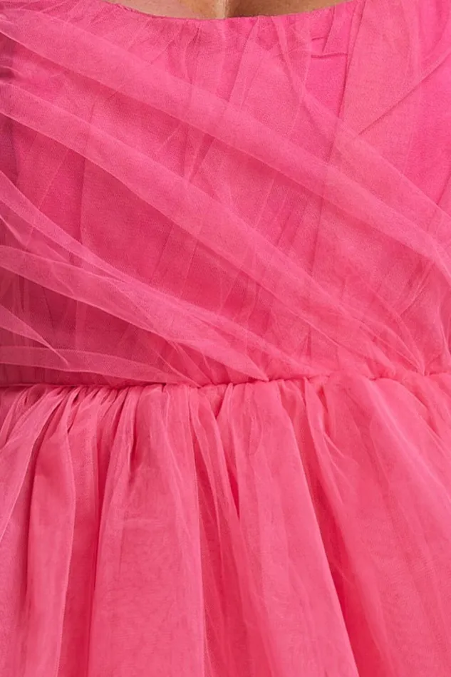 Stephy Mini Dress 8211 Strapless Tiered Tulle In Pink Women Showpo Dresses