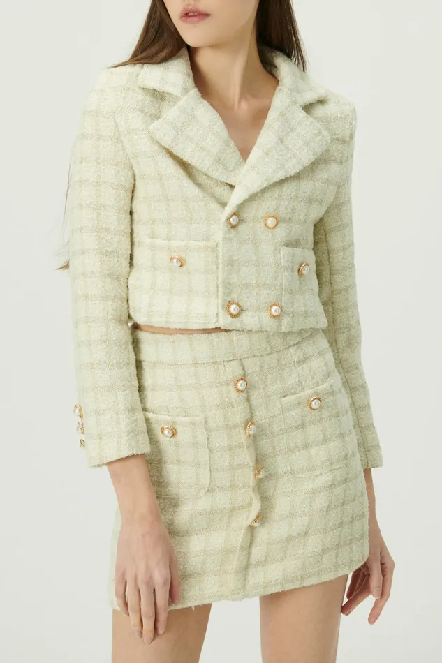 Storets Ale Tweed Blazer And Skirt Women Blazer Storets Ale Tweed Blazer And Skirt Women Blazer