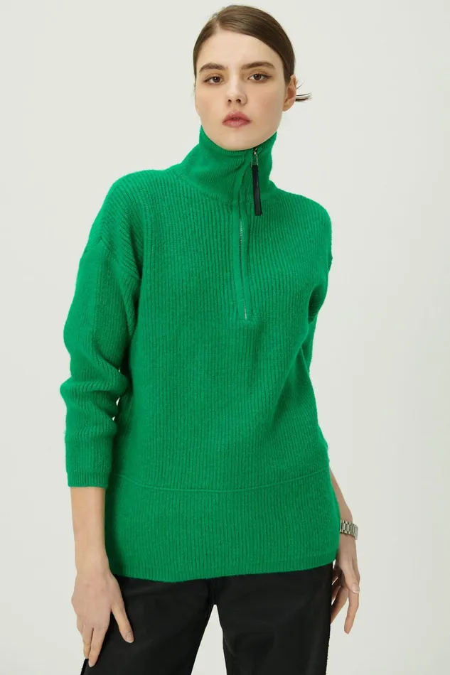 Storets Aurora Half Zip SweaterMini Dress Women Sweaters and Knitwears