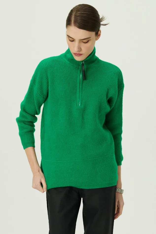 Storets Aurora Half Zip SweaterMini Dress Women Sweaters and Knitwears