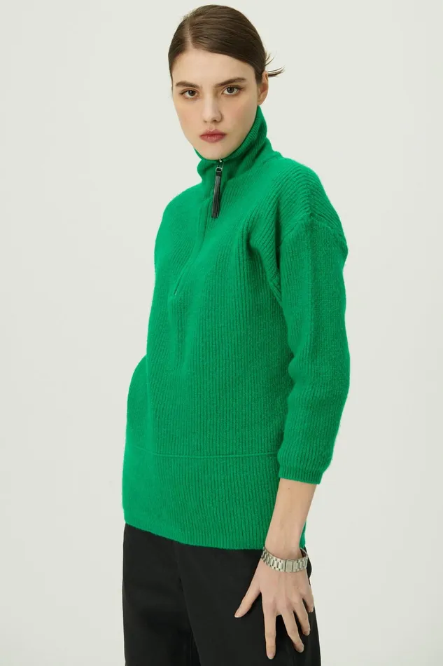 Storets Aurora Half Zip SweaterMini Dress Women Sweaters and Knitwears