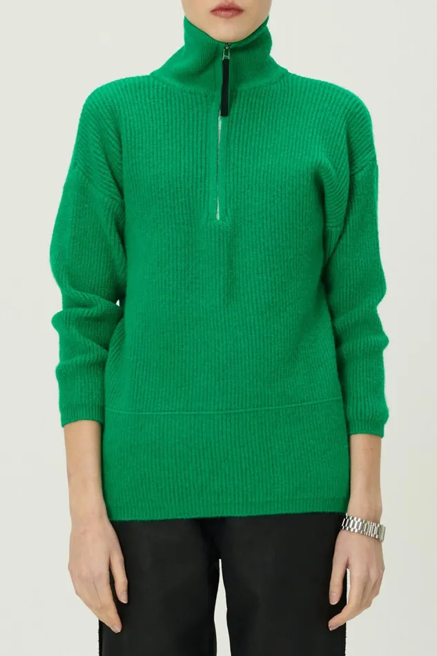 Storets Aurora Half Zip SweaterMini Dress Women Sweaters and Knitwears