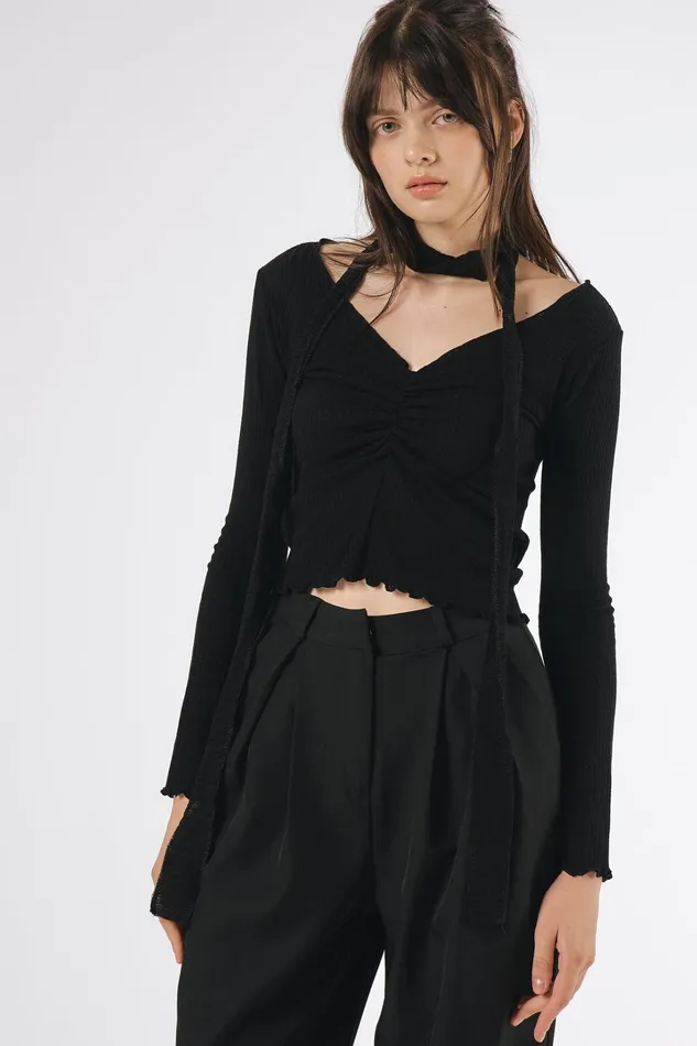 Storets Bailey Ruched Top WScarf Women Tops