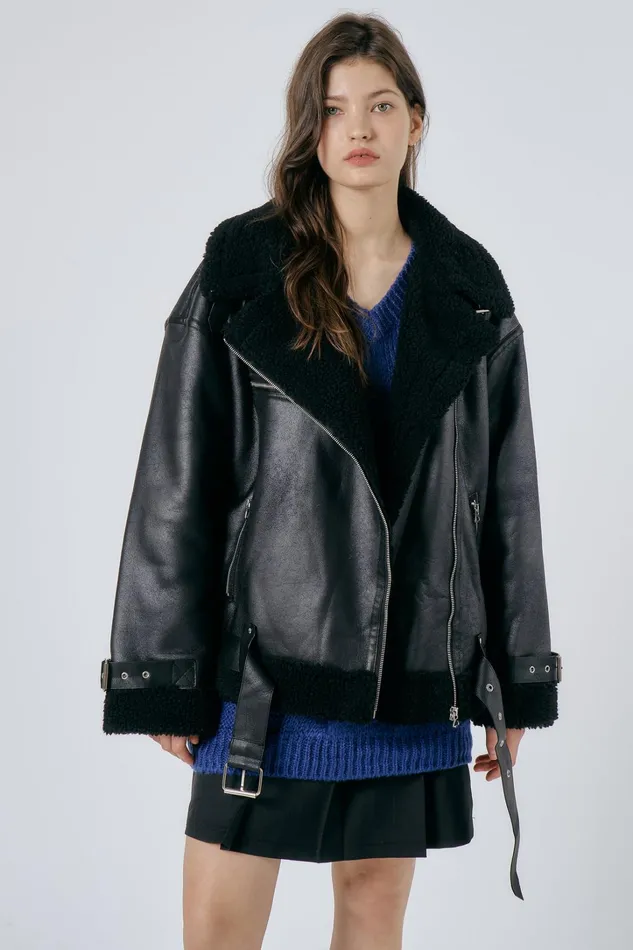 Storets Celina Shearling Aviator Coat Women Jackets and Coats Storets Celina Shearling Aviator Coat Women Jackets and Coats