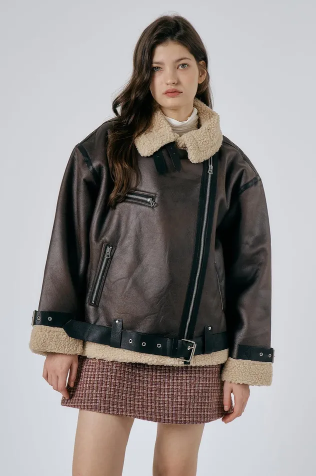 Storets Celina Shearling Aviator Coat Women Jackets and Coats Storets Celina Shearling Aviator Coat Women Jackets and Coats