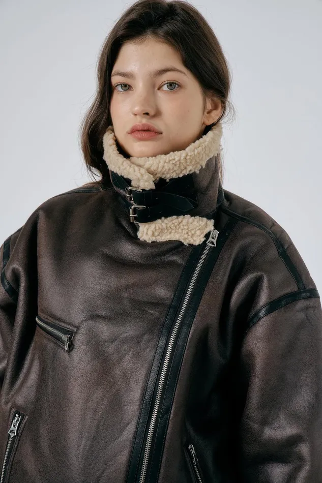 Storets Celina Shearling Aviator Coat Women Jackets and Coats Storets Celina Shearling Aviator Coat Women Jackets and Coats