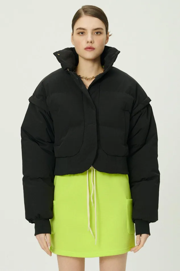Storets Cynlee Twoway Puffer Crop Jacket Women Jackets and Coats Storets Cynlee Twoway Puffer Crop Jacket Women Jackets and Coats