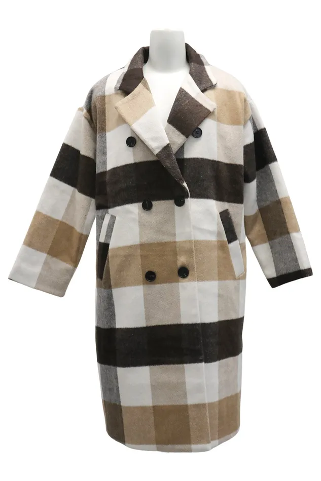 Storets Dolly Double Breasted Coat In Plaid Women Jackets and Coats
