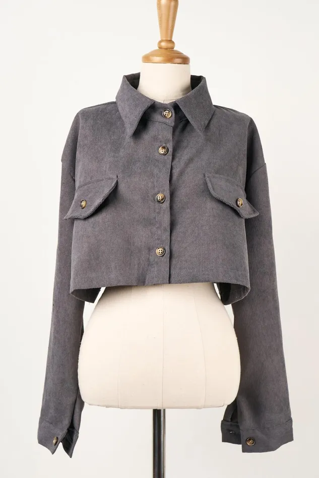 Storets Emery Cord Cropped JacketShirt Women Jackets and Coats Storets Emery Cord Cropped JacketShirt Women Jackets and Coats