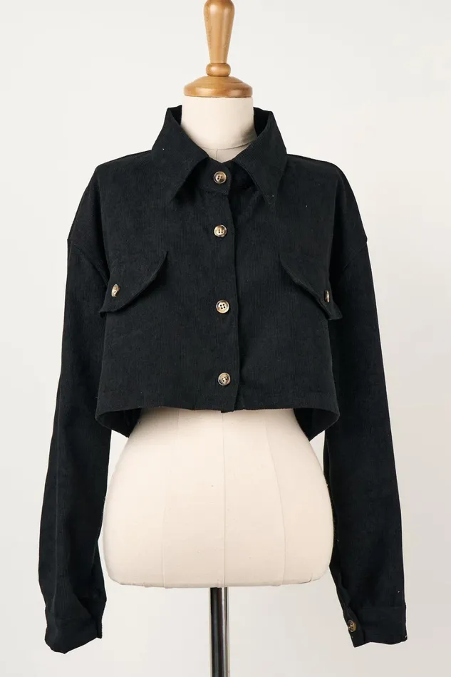 Storets Emery Cord Cropped JacketShirt Women Jackets and Coats Storets Emery Cord Cropped JacketShirt Women Jackets and Coats