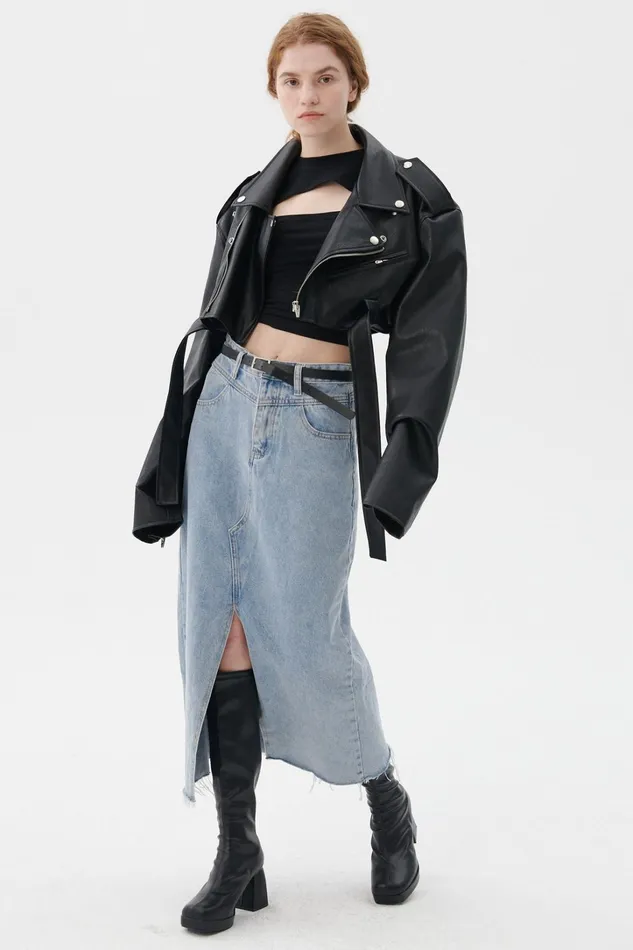 Storets Emma Cropped Rider Jacket Women Jackets and Coats
