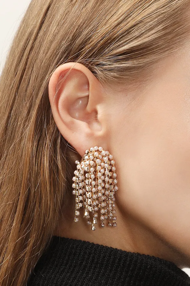 Storets Faux Pearl Stamens Earrings Women Jewelry