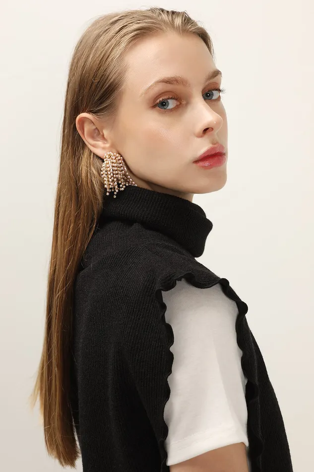 Storets Faux Pearl Stamens Earrings Women Jewelry