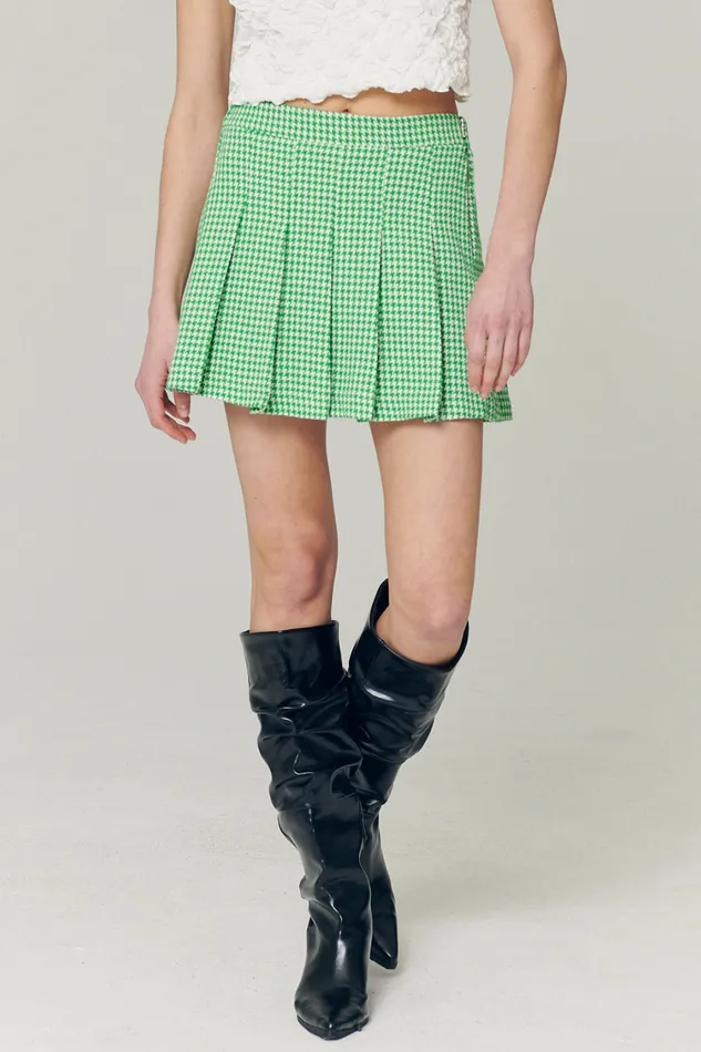 Storets Haley Houndstooth Pleated Skort Women Skirts