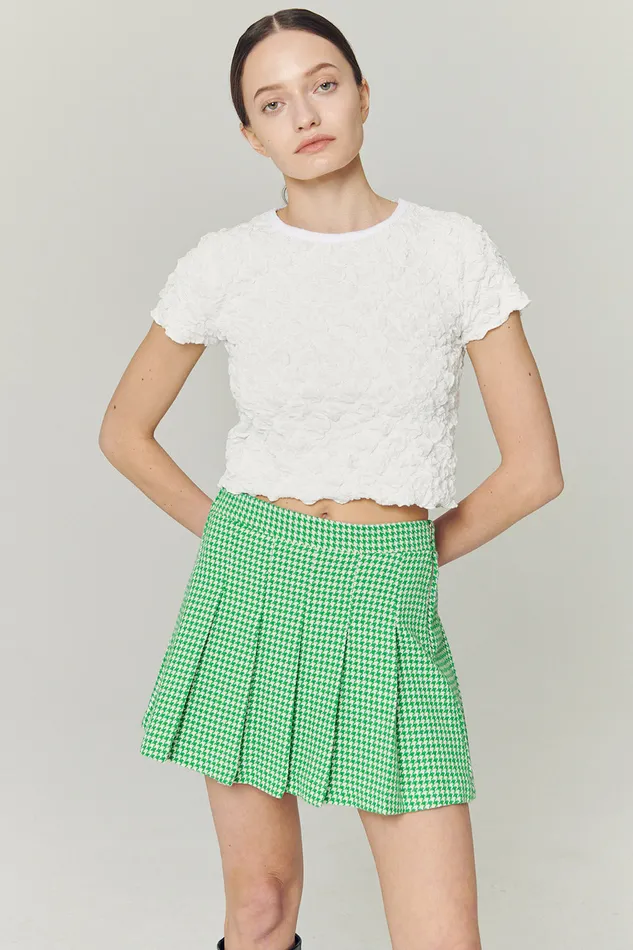 Storets Haley Houndstooth Pleated Skort Women Skirts