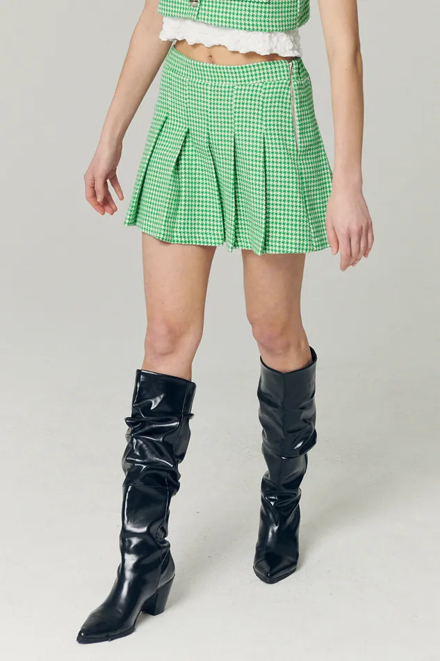 Storets Haley Houndstooth Pleated Skort Women Skirts