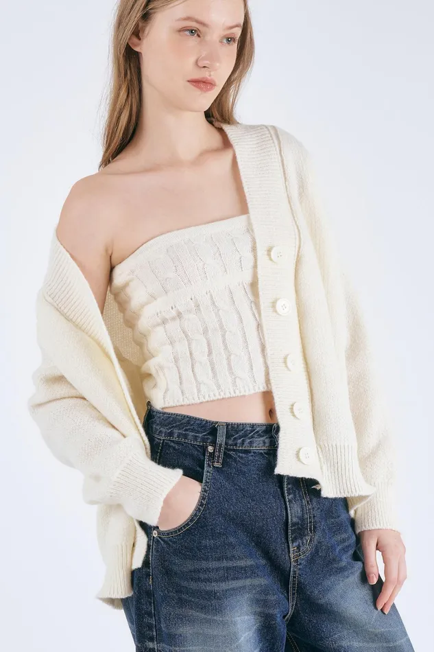 Storets Hallie Knitted Top and Cardi Set Women Jackets and Coats