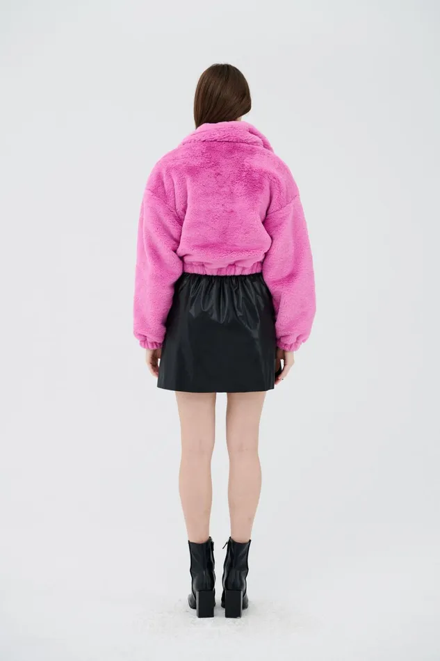 Storets Iris Faux Fur Bomber Jacket Women Jackets and Coats