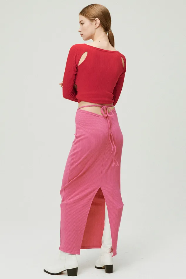 Storets Jade Ribbed Skirt WString Women Skirts