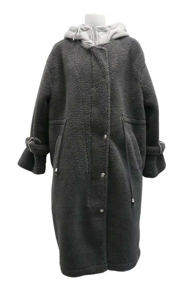 Storets Joe Hood Layered Teddy Coat Women Jackets and Coats