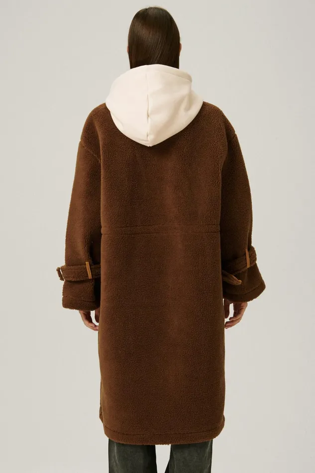 Storets Joe Hood Layered Teddy Coat Women Jackets and Coats