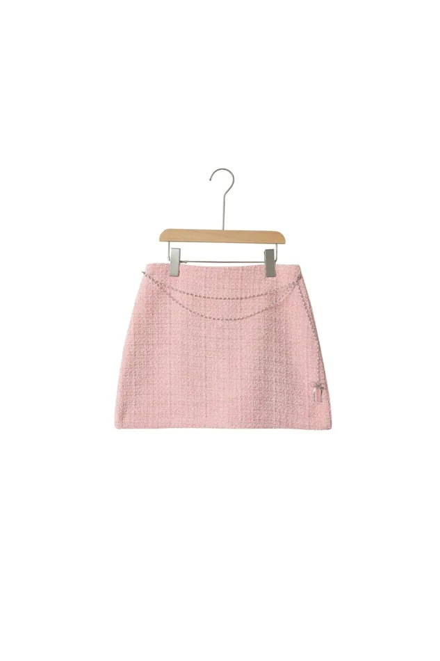 Storets Karly Tweed Mini Skirt WChain Women Skirts Storets Karly Tweed Mini Skirt WChain Women Skirts