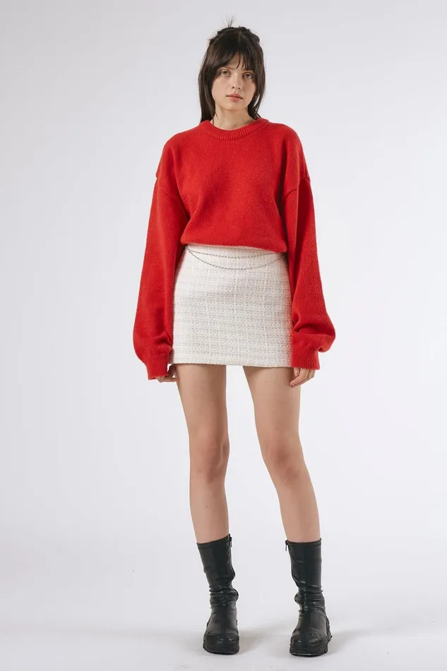 Storets Karly Tweed Mini Skirt WChain Women Skirts Storets Karly Tweed Mini Skirt WChain Women Skirts