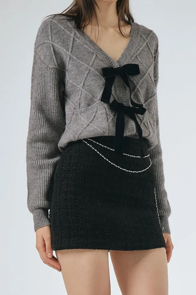 Storets Karly Tweed Mini Skirt WChain Women Skirts Storets Karly Tweed Mini Skirt WChain Women Skirts