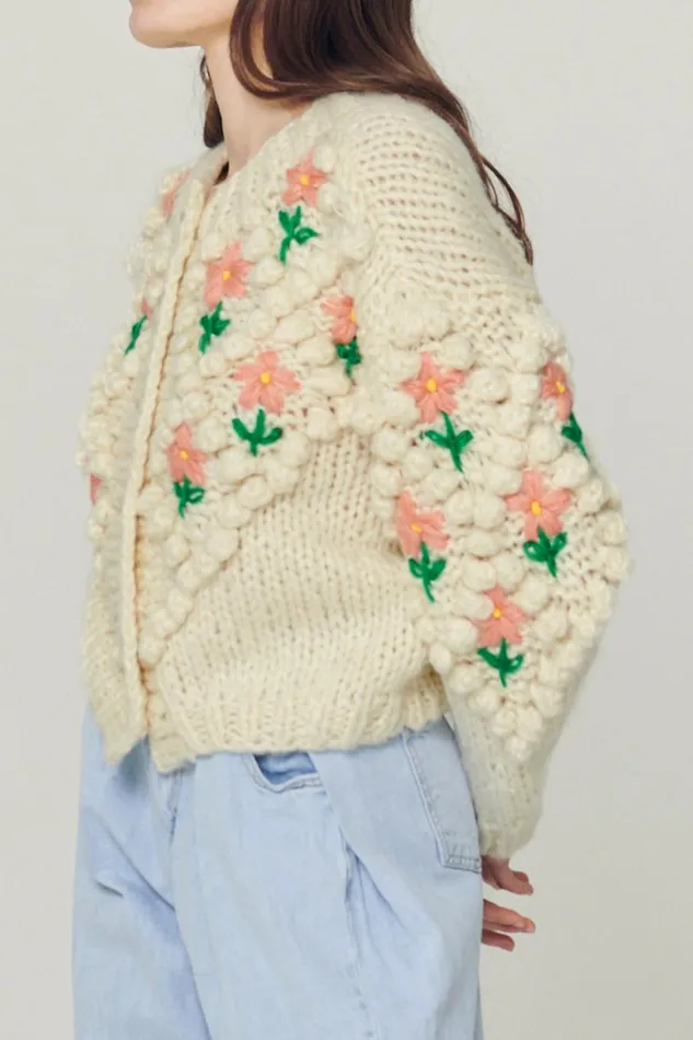 Storets Lily Floral Embroidered Knit Cardigan Women Sweaters and Knitwears Storets Lily Floral Embroidered Knit Cardigan Women Sweaters and Knitwears