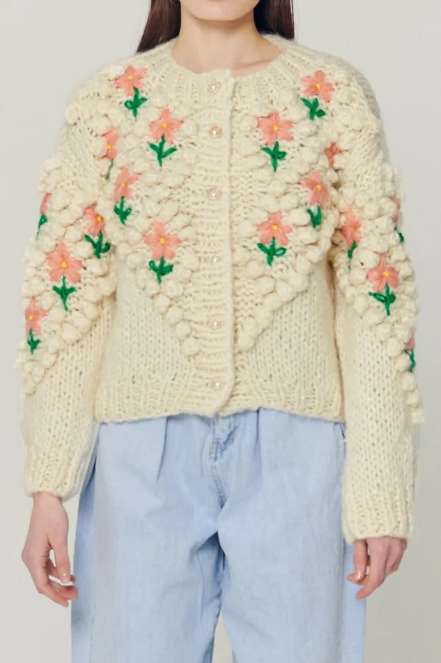 Storets Lily Floral Embroidered Knit Cardigan Women Sweaters and Knitwears Storets Lily Floral Embroidered Knit Cardigan Women Sweaters and Knitwears