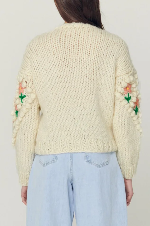Storets Lily Floral Embroidered Knit Cardigan Women Sweaters and Knitwears Storets Lily Floral Embroidered Knit Cardigan Women Sweaters and Knitwears