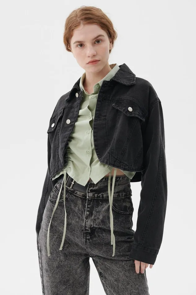 Storets Lindsey Denim Cropped Jacket Women Jackets and Coats