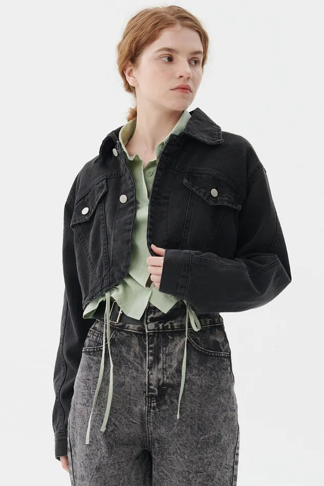 Storets Lindsey Denim Cropped Jacket Women Jackets and Coats Storets Lindsey Denim Cropped Jacket Women Jackets and Coats