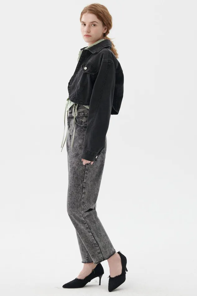 Storets Lindsey Denim Cropped Jacket Women Jackets and Coats Storets Lindsey Denim Cropped Jacket Women Jackets and Coats