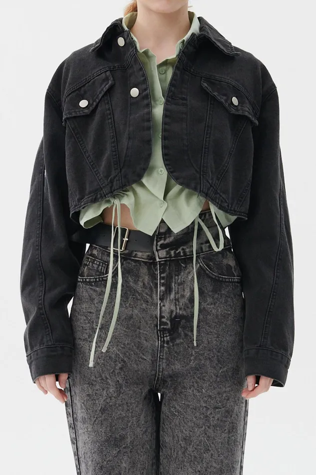 Storets Lindsey Denim Cropped Jacket Women Jackets and Coats Storets Lindsey Denim Cropped Jacket Women Jackets and Coats