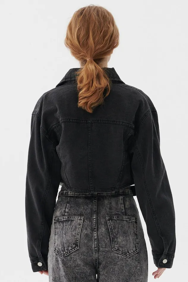 Storets Lindsey Denim Cropped Jacket Women Jackets and Coats Storets Lindsey Denim Cropped Jacket Women Jackets and Coats